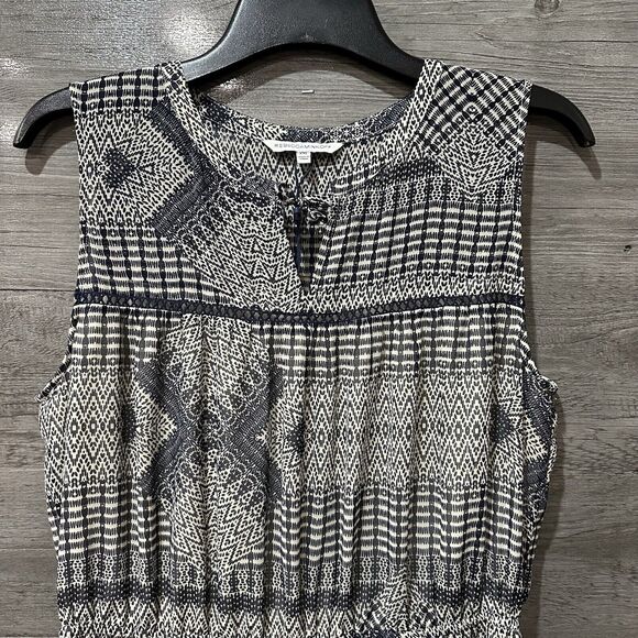 NEW Rebecca Minkoff Lucille Sleeveless Ruffle Dress Size XXL $198 Navy/Cream - Picture 2 of 10